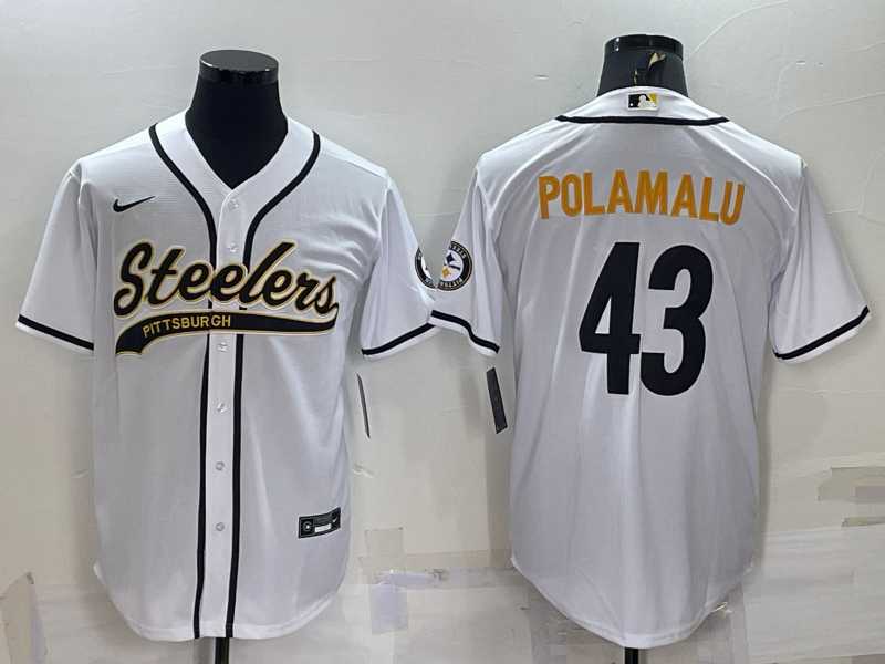 Men's Pittsburgh Steelers #43 Troy Polamalu White With Patch Cool Base Stitched Baseball Jersey,We sell and wholesale Men's Pittsburgh Steelers #43 Troy Polamalu White With Patch Cool Base Stitched Baseball Jersey on line form chian!